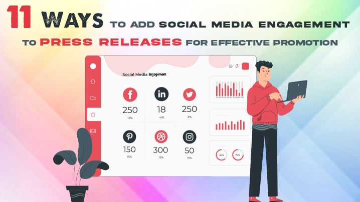 add social media engagement to press releases